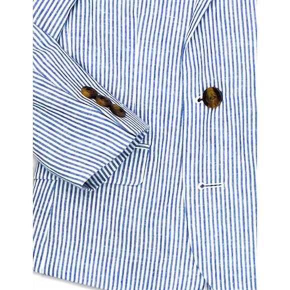 NEW APPAMAN boy's nautical stripe blazer in light blue stripes